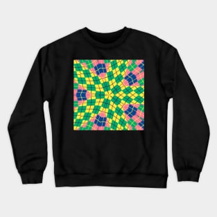 Colorful Kaleidoscope Checkered Design Crewneck Sweatshirt